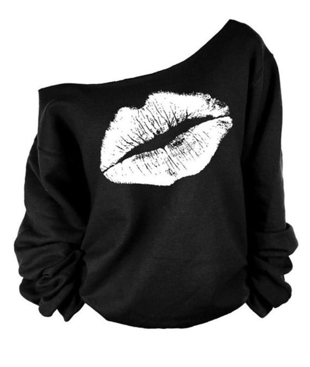 Dames sweatshirt met verlaagde schouder B1 wit XS