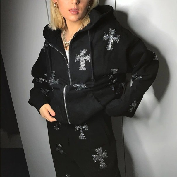 Dames sweatshirt P2318 zwart L