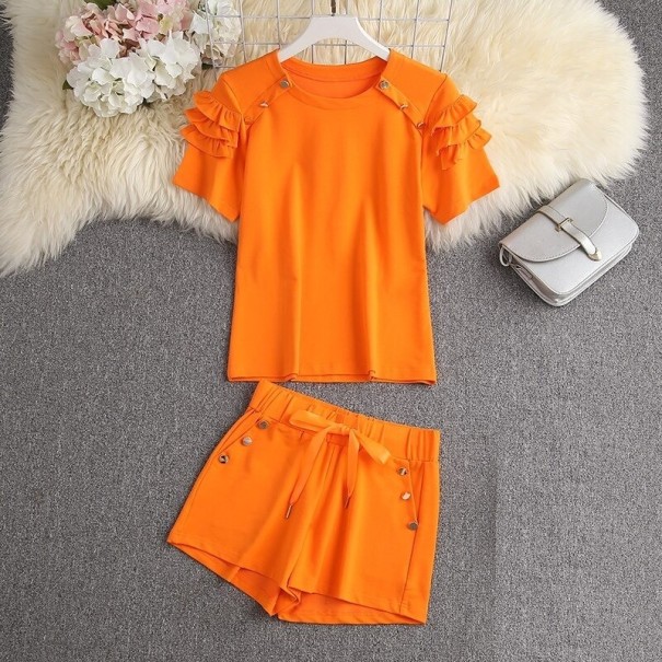 Dames T-shirt en short B1115 oranje S