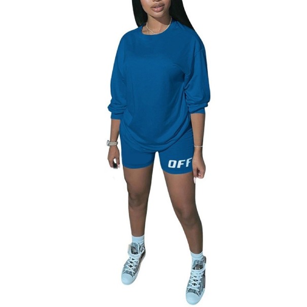 Dames T-shirt en short P1002 blauw M
