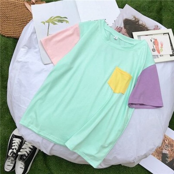 Dames T-shirt in pastelkleuren lichtgroen XL