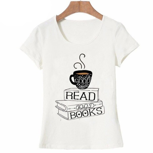 Dames T-shirt met boekprint L