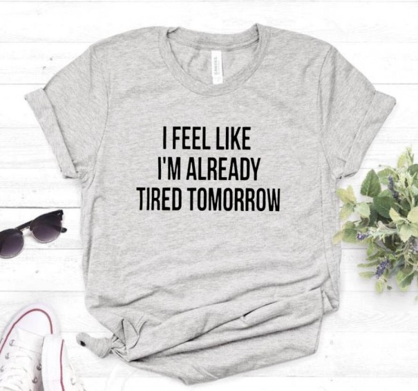 Dames T-shirt met grappig opschrift B109 grijs L