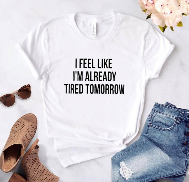Dames T-shirt met grappig opschrift B109 wit XS
