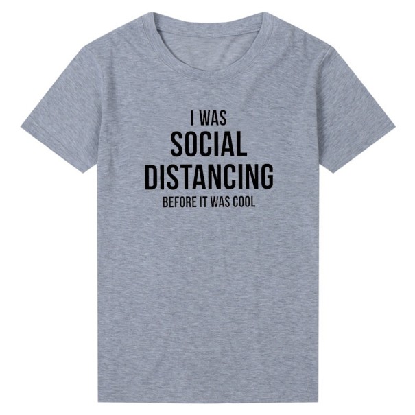 Dames T-shirt met grappige print B358 grijs XXL