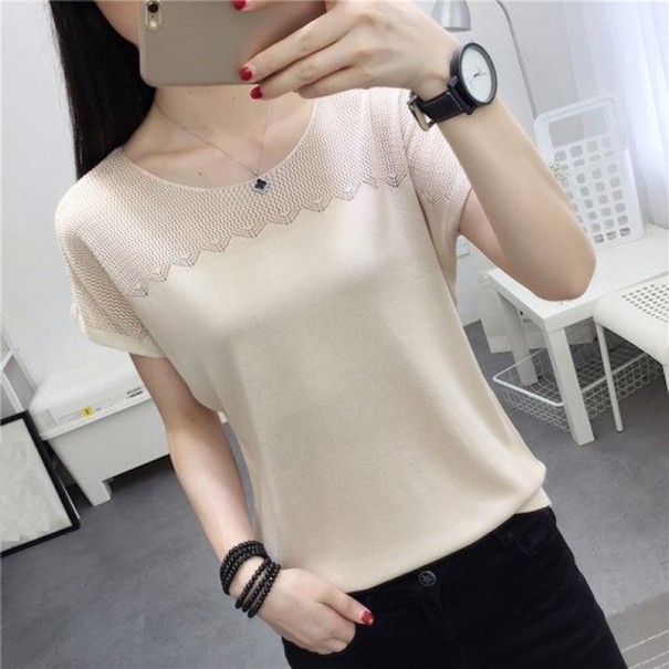 Dames T-shirt met korte mouwen huidskleur