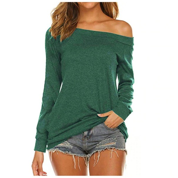 Dames T-shirt met lange mouwen G392 groen S