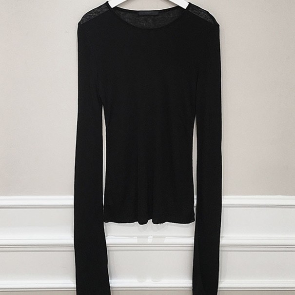 Dames T-shirt met lange mouwen zwart