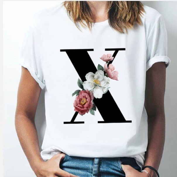 Dames T-shirt met letter M 24