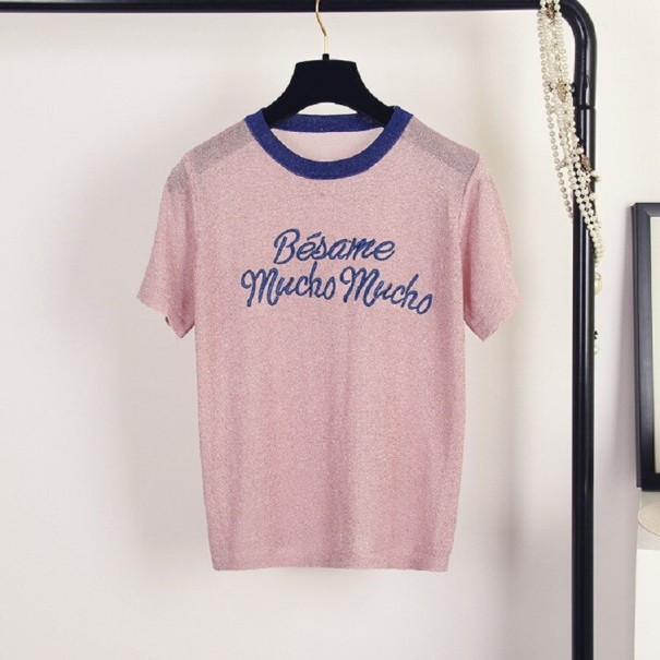 Dames T-shirt met opdruk A1086 roze