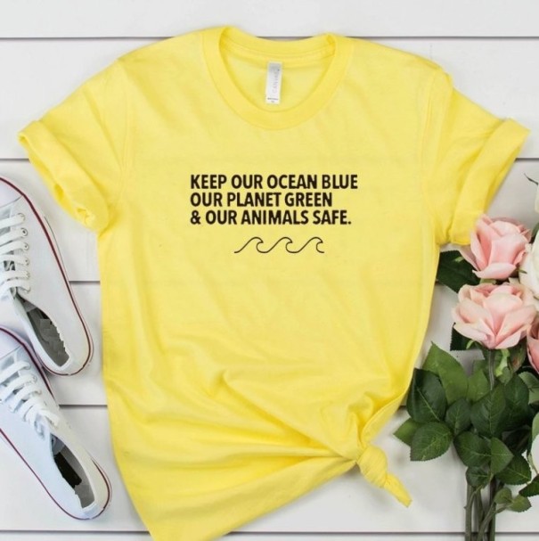 Dames T-shirt met opdruk A1238 geel M