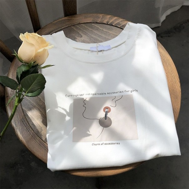 Dames T-shirt met opdruk A996 wit