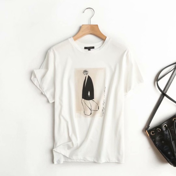 Dames T-shirt met opdruk B271 wit XS
