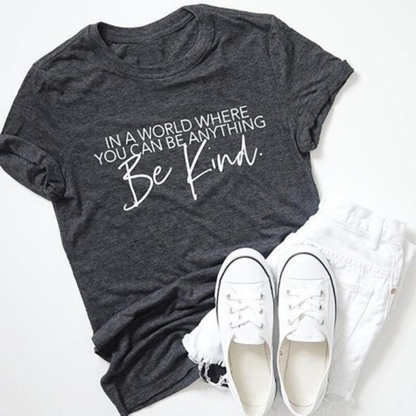 Dames T-shirt met opdruk B357 donkergrijs XXL