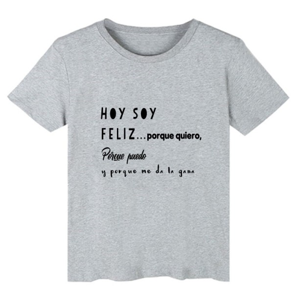 Dames T-shirt met opdruk B392 grijs L