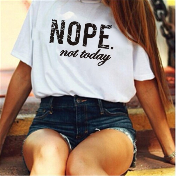 Dames T-shirt met opdruk Nee, vandaag niet wit XS