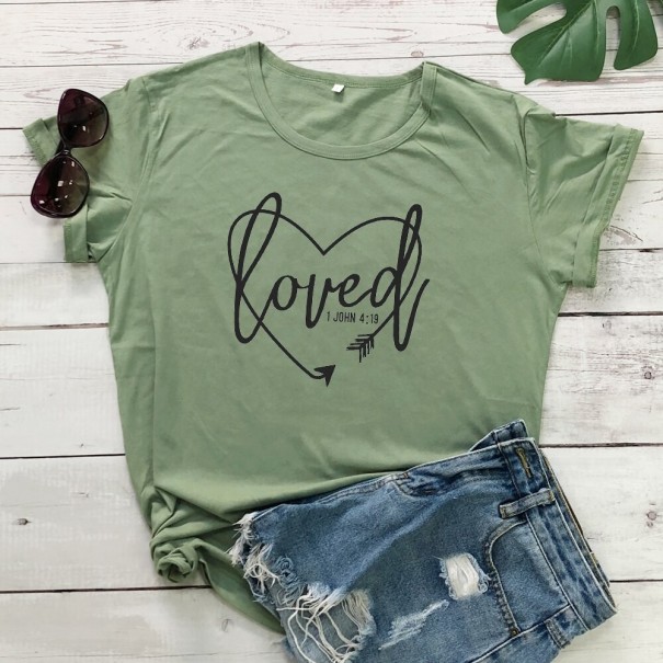 Dames T-shirt met opdruk van &quot;loved&quot; XL 23