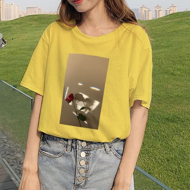 Dames T-shirt met rozenprint B402 M 9