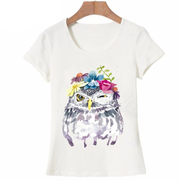 Dames T-shirt met uilenprint L 2