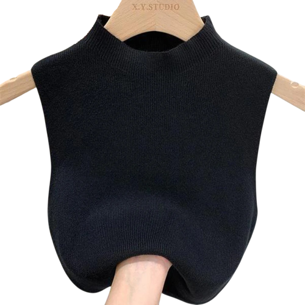 Dames T-shirt Universele maat Effen Brede schouderbanden Ronde hals Materiaal polyester Comfortabele basis top zwart