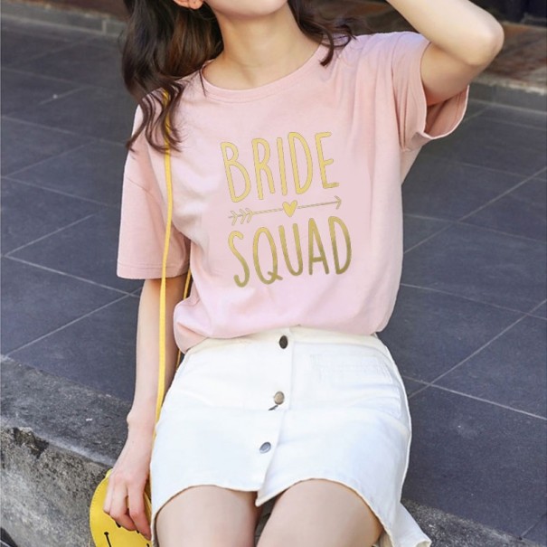 Dames T-shirt voor bruidsmeisjes roze S