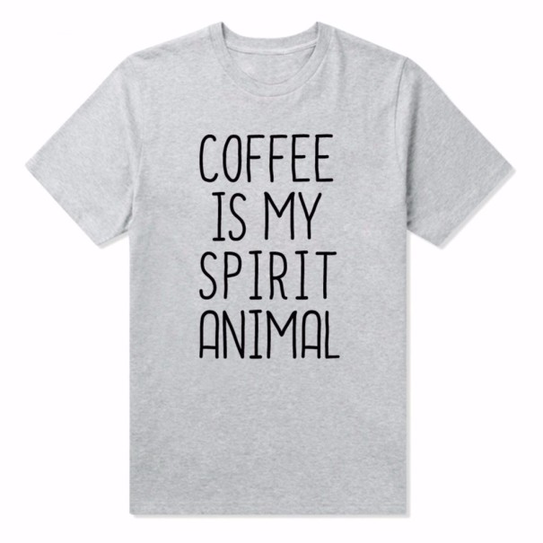 Dames T-shirt voor koffieliefhebbers J1792 grijs S