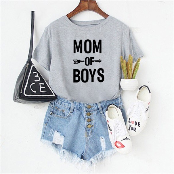 Dames T-shirt voor moeders grijs M