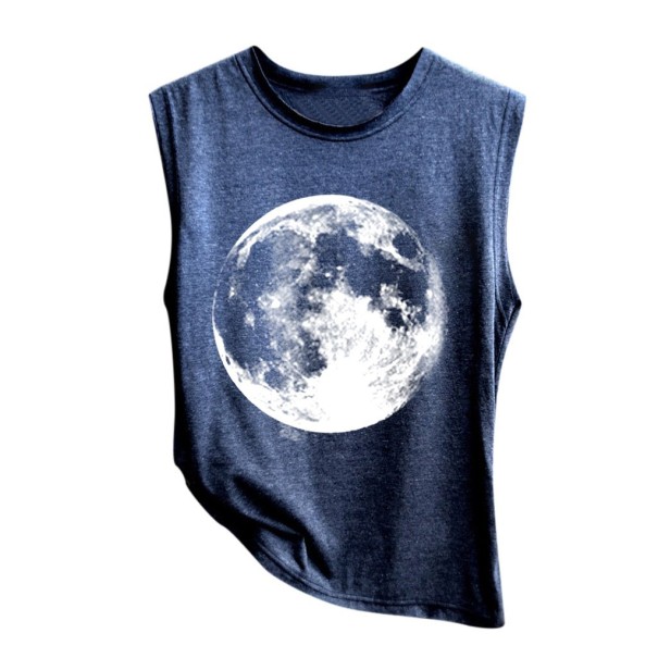 Dames tanktop met maanprint A1209 blauw XXL