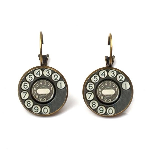 Dames telefoon oorbellen brons