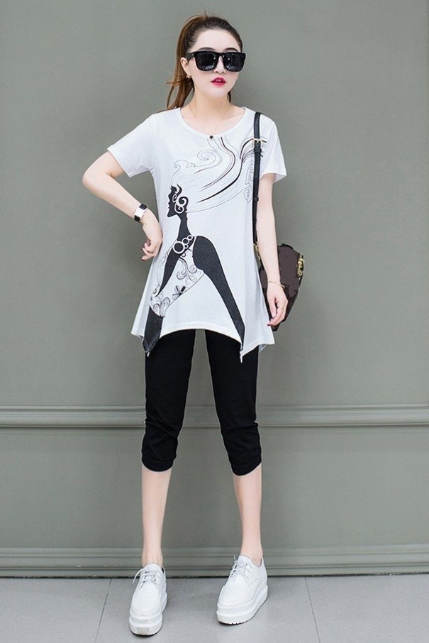 Dames top en broek B1118 wit M