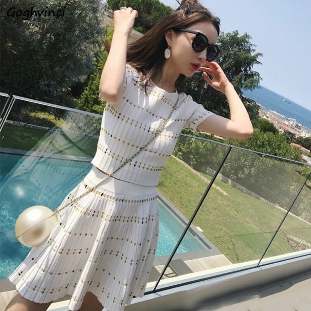 Dames top en rok B1163 wit