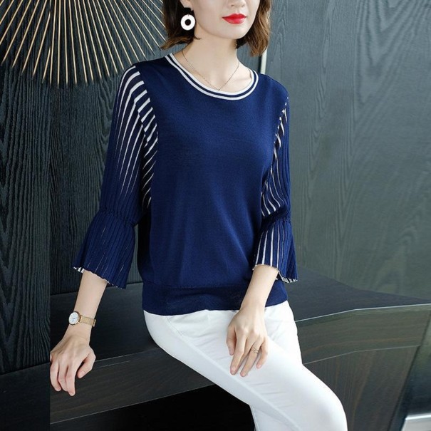 Dames top met lange mouwen A2094 donkerblauw XS
