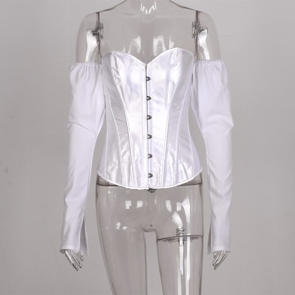 Dames top met lange mouwen A222 wit XS