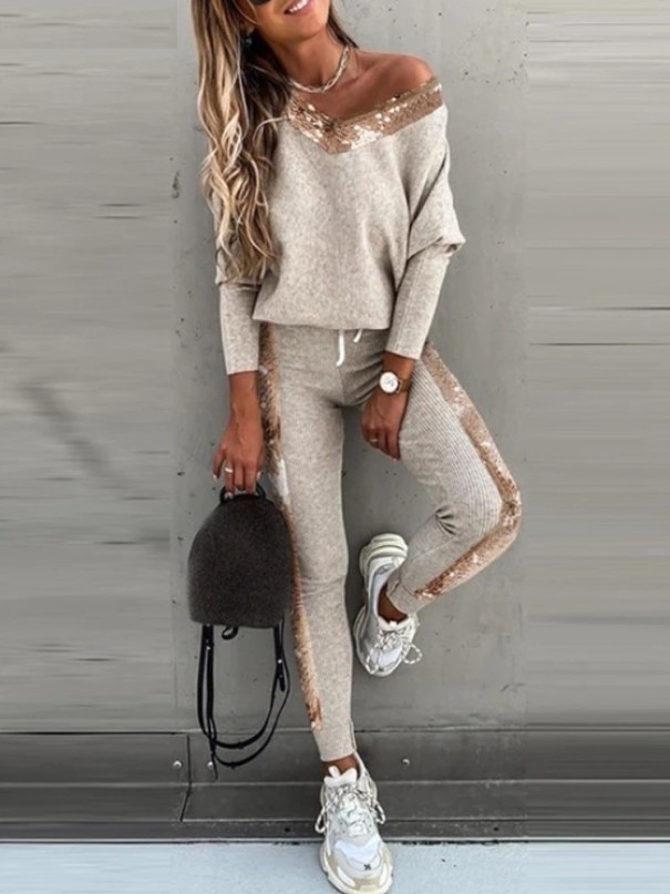 Dames top met lange mouwen en broek B1007 L 1