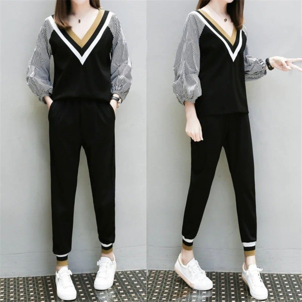 Dames top met lange mouwen en broek B1153