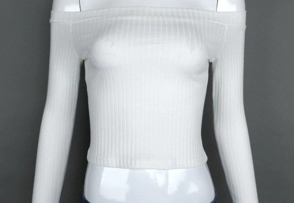 Dames top met lange mouwen J3202 wit XS