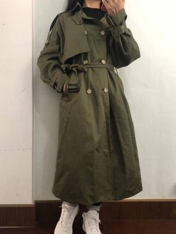 Dames trenchcoat A1829 legergroen M