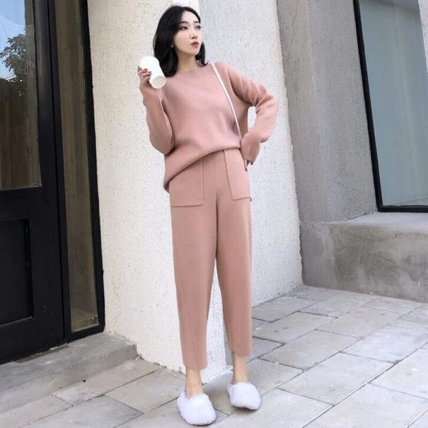 Dames trui en broek B1037 roze M