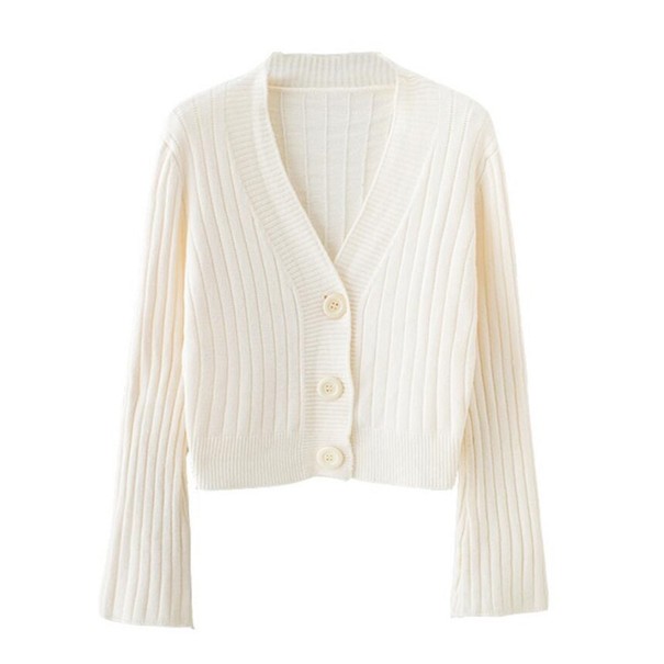 Dames trui met knopen A2937 crème