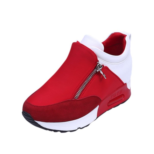 Dames tweekleurige sneakers rood 37