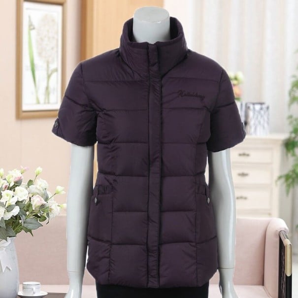 Dames vest met korte mouwen P2394 donkerpaars XXL