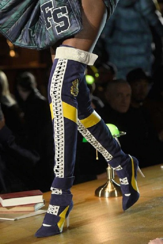 Dames veter overknee laarzen blauw 35