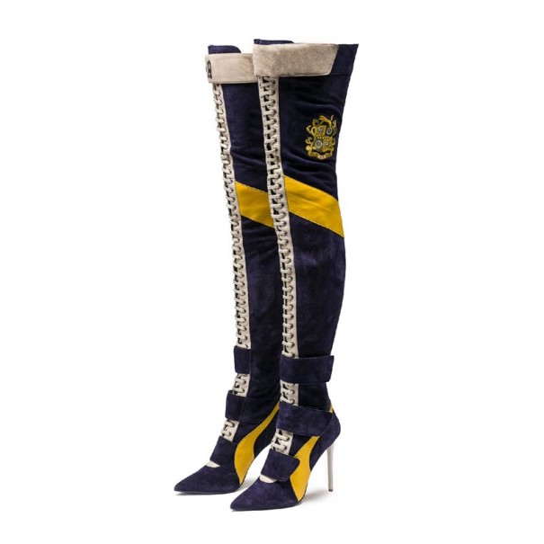 Dames veter overknee laarzen