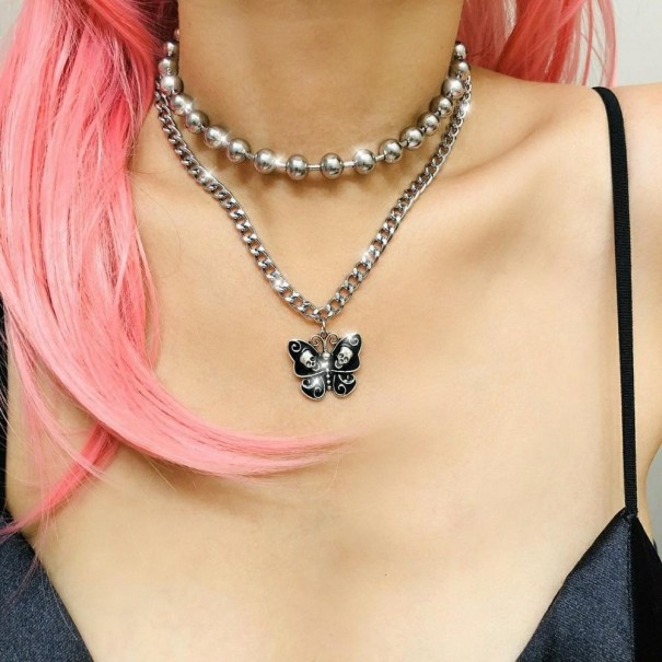 Dames vlinder ketting 2 stuks
