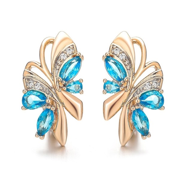 Dames vlinder oorbellen C1102 blauw