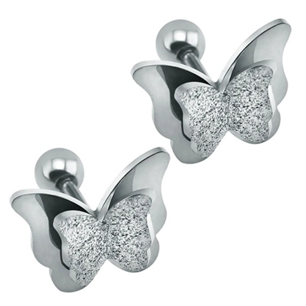 Dames vlinder oorbellen G519 zilver
