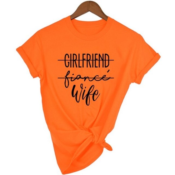 Dames vriendin t-shirt oranje S