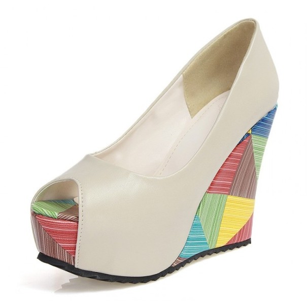 Dames wedge pumps Jane crème 39