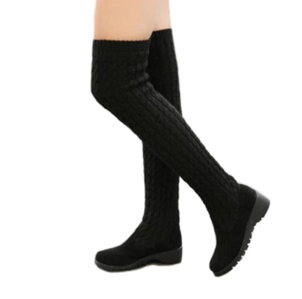 Dames winter wollen laarzen J1204 zwart 36