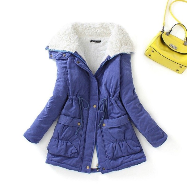 Dames winterjas P1480 blauw S